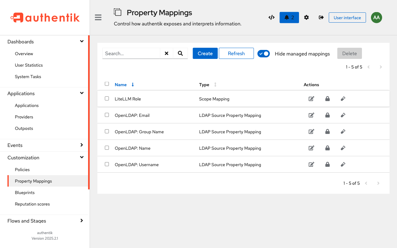 LiteLLM Role scope mapping in Authentik