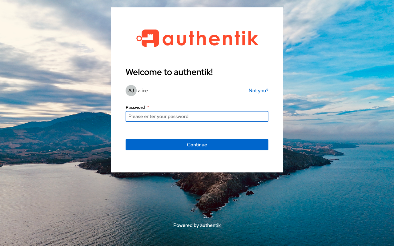 Authentik password prompt