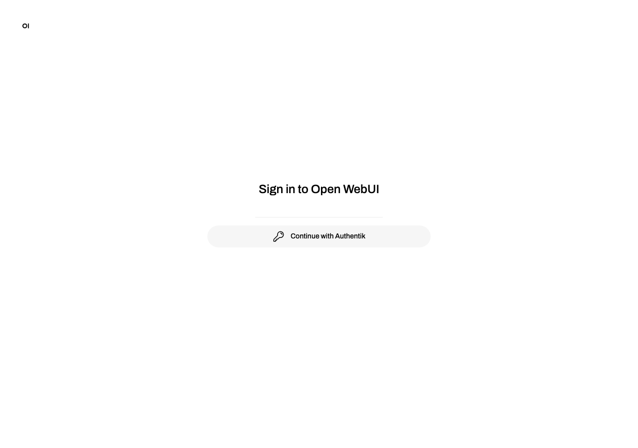 Login page with only the Continue with Authentik button